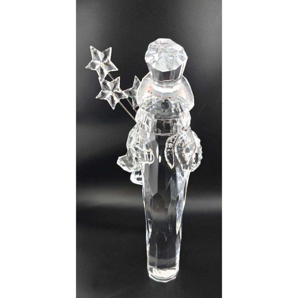 7" Crystal Snowman Figurine With Star Wand, Top Hat and Carrot Nose - Picture 5 of 9
